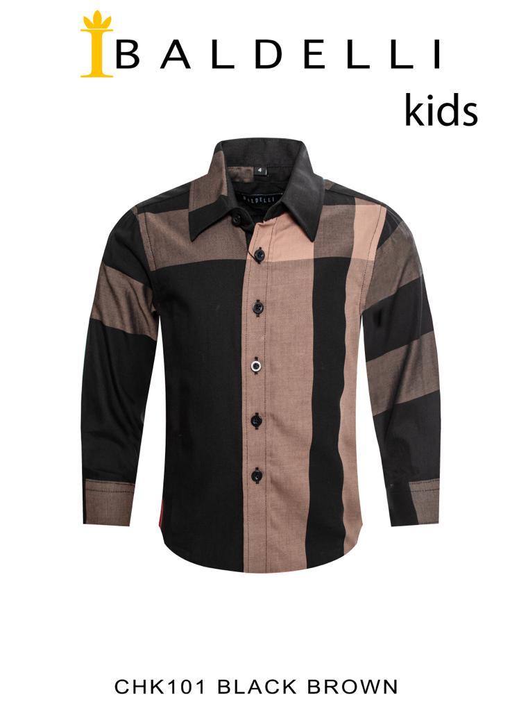 black burberry dress shirt Boy's Black Brown Berry Print Shirt – Moreno's Wear