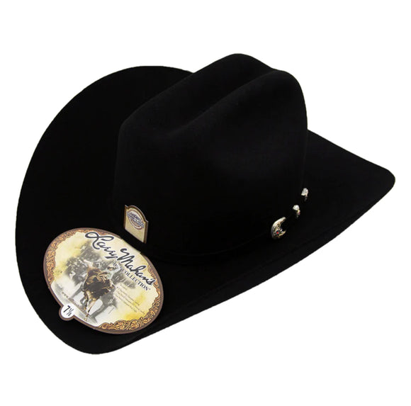 6X Larry Mahan REAL Fur Felt Cowboy Hat Black