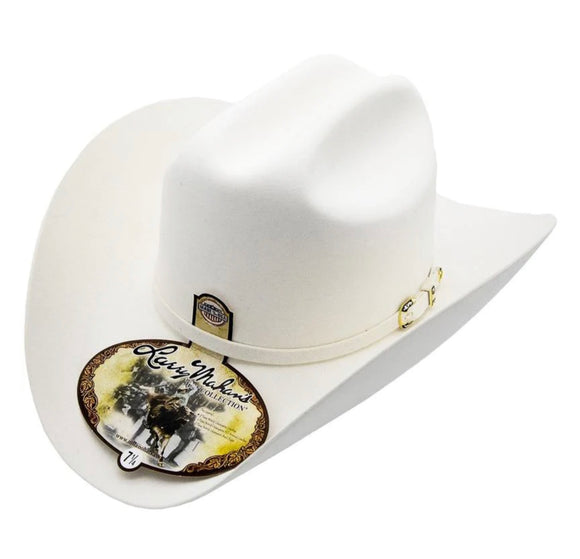 10X Larry Mahan JERARCA Fur Felt Cowboy Hat White