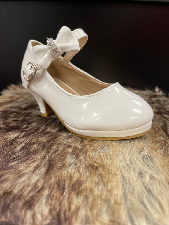 Natalia White Glossy Girls Shoes