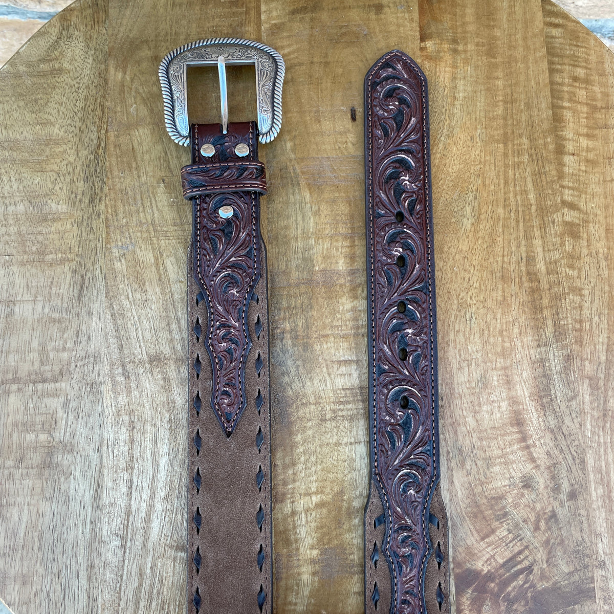 Nocona Crocodilian (Black/Brown) - Mens Belt main image 1