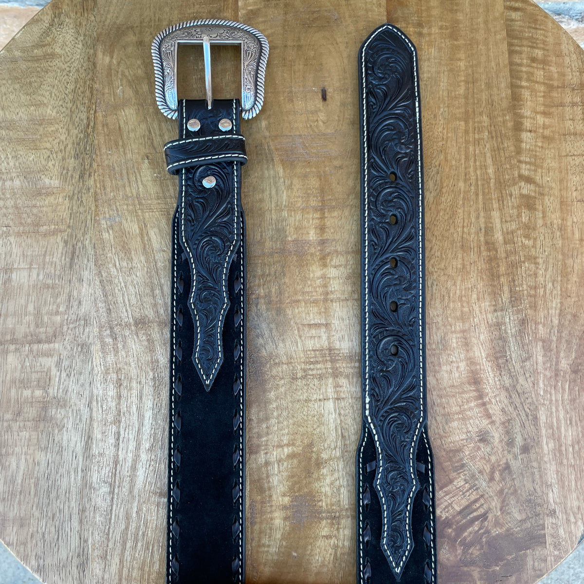 Nocona Crocodilian (Black/Brown) - Mens Belt main image 0