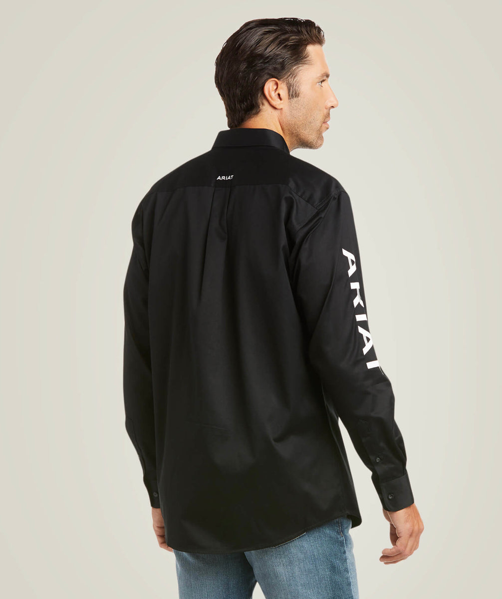 ARIAT Men's Black Offset Name Baseball Cap - Structured, Mesh Snapback, Contrast Stitching