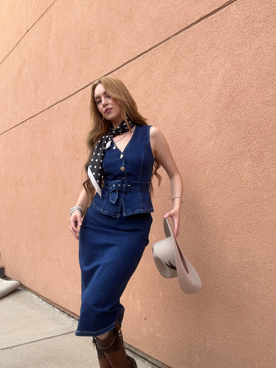 Jade Peplum Denim Dress – Moreno's Wear