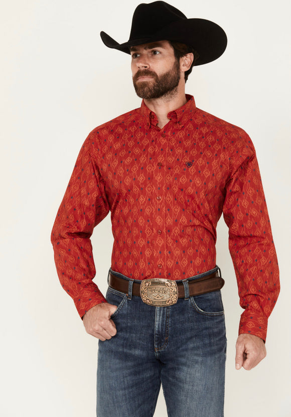 Men’s Ariat Weg Red Parsons Classic Fit Shirt