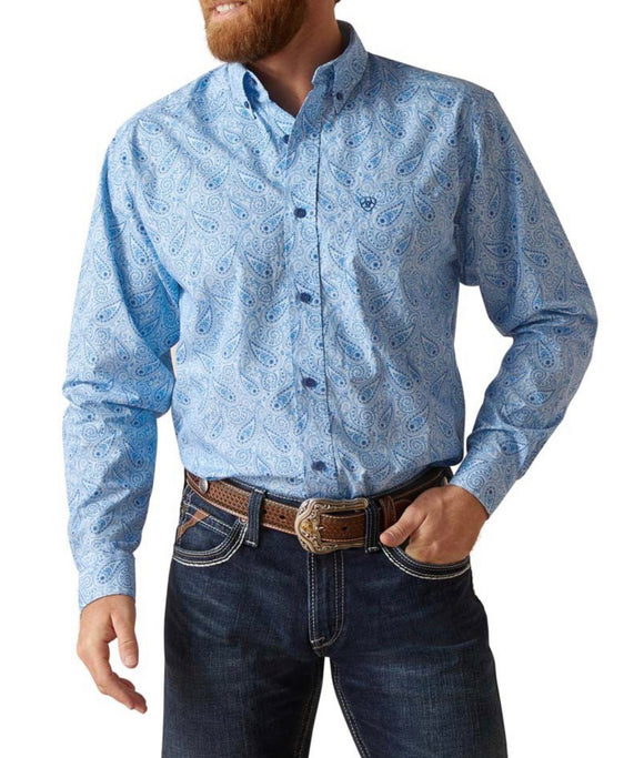 Men’s Ariat Chambray Blue Phineas Fitted Shirt