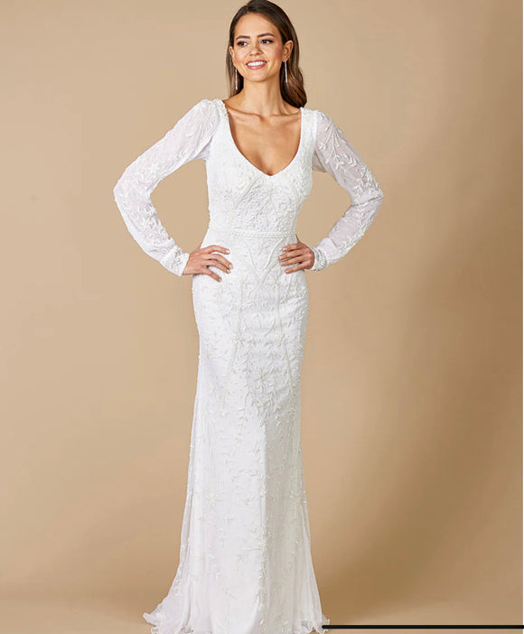 Lara Ivory Gigi Romantic Long Sleeve Wedding Gown 51079