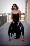 Selena Black Faux Leather Leggings