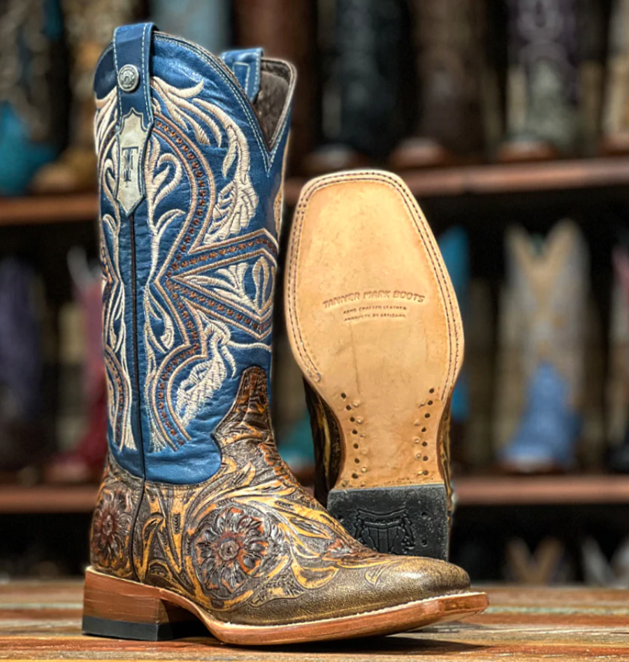 Mens tooled cowboy boots deals