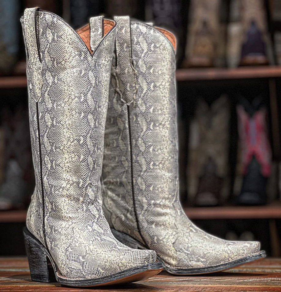 Corral Boots Snakeskin Boots Tall Corral B5007 Women's Embroidery
