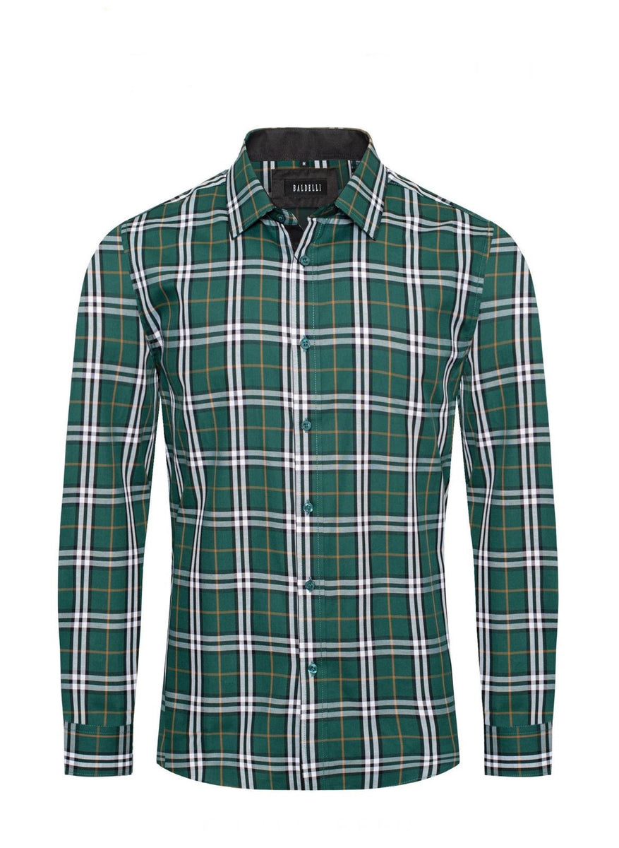 Men's Emerald Green Checkered Shirt Moreno's Wear Men's Emerald Green Checkered Shirt Moreno's Wear
