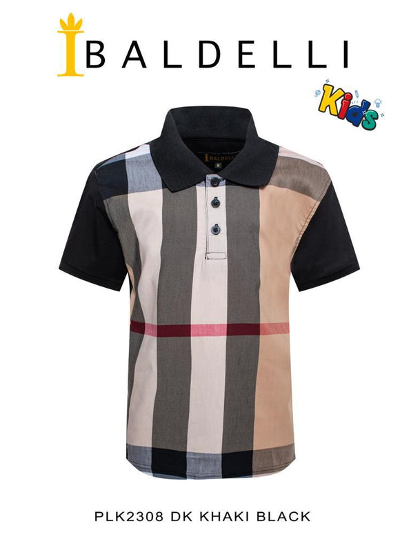 Boy’s Dark Khaki Black Polo Shirt
