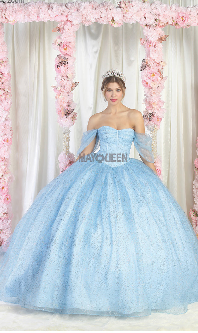 blue short sequin dress Light Blue Sequin Quinceanera Dresses Sparkly Tulle Princess Dresses 2 –  vigocouture main image 0