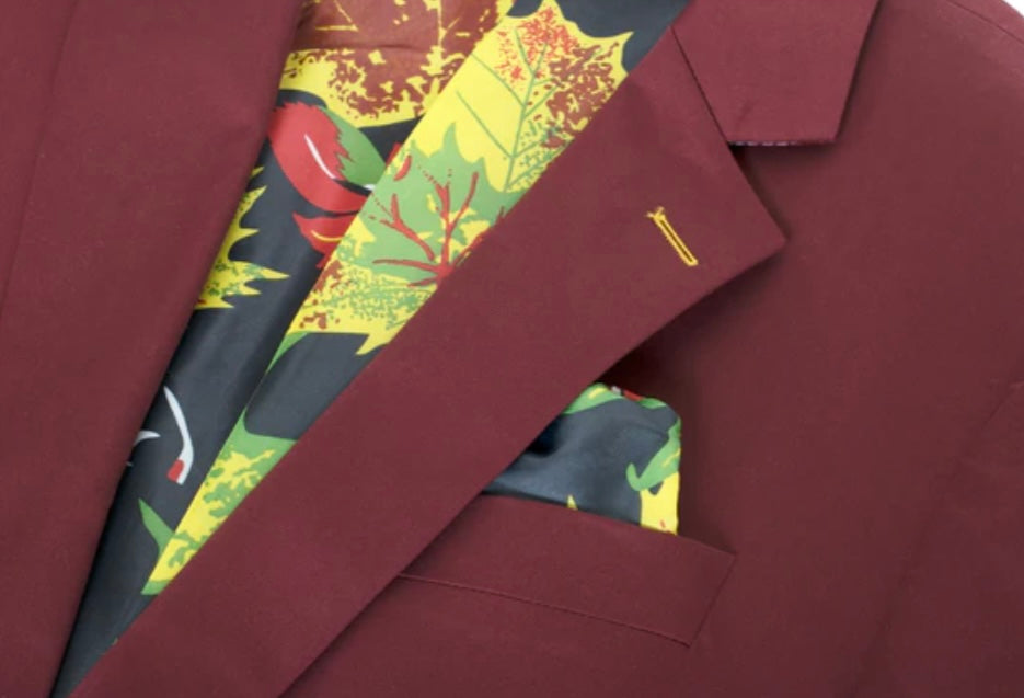 Burgundy floral hot sale suit jacket