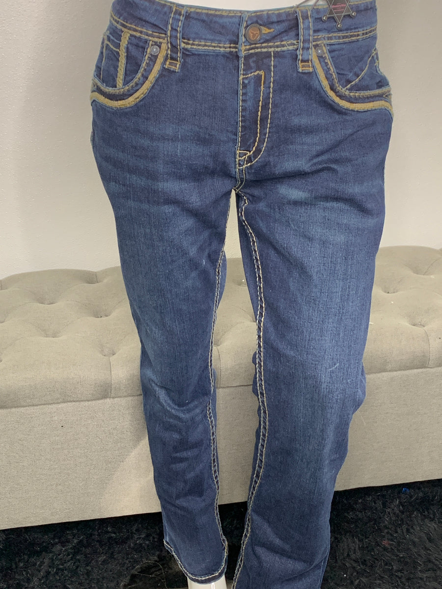 Men's Western Blue Denim Jeans – Moreno's Wear