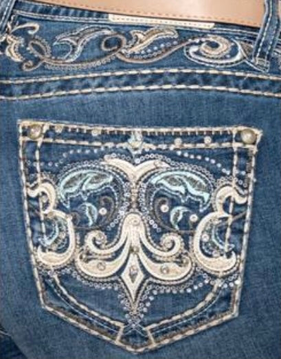 Meredith Light Denim Embroidered Bootcut Jeans