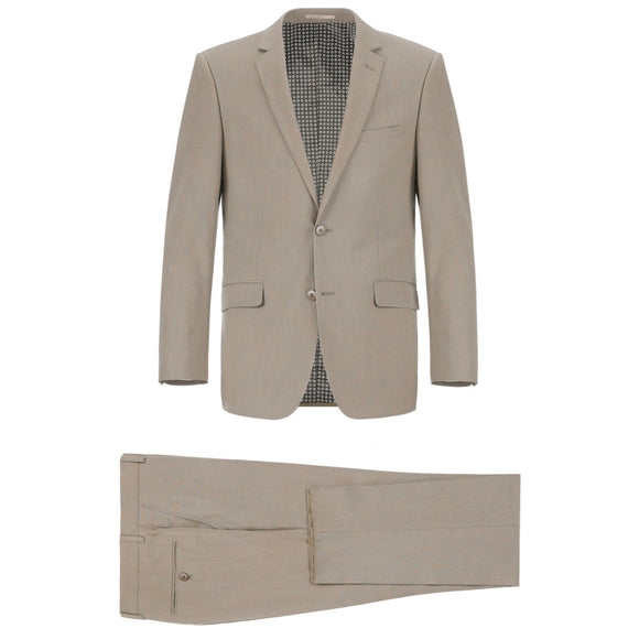 Men's Renoir Two Piece Khaki Slim Fit Suit