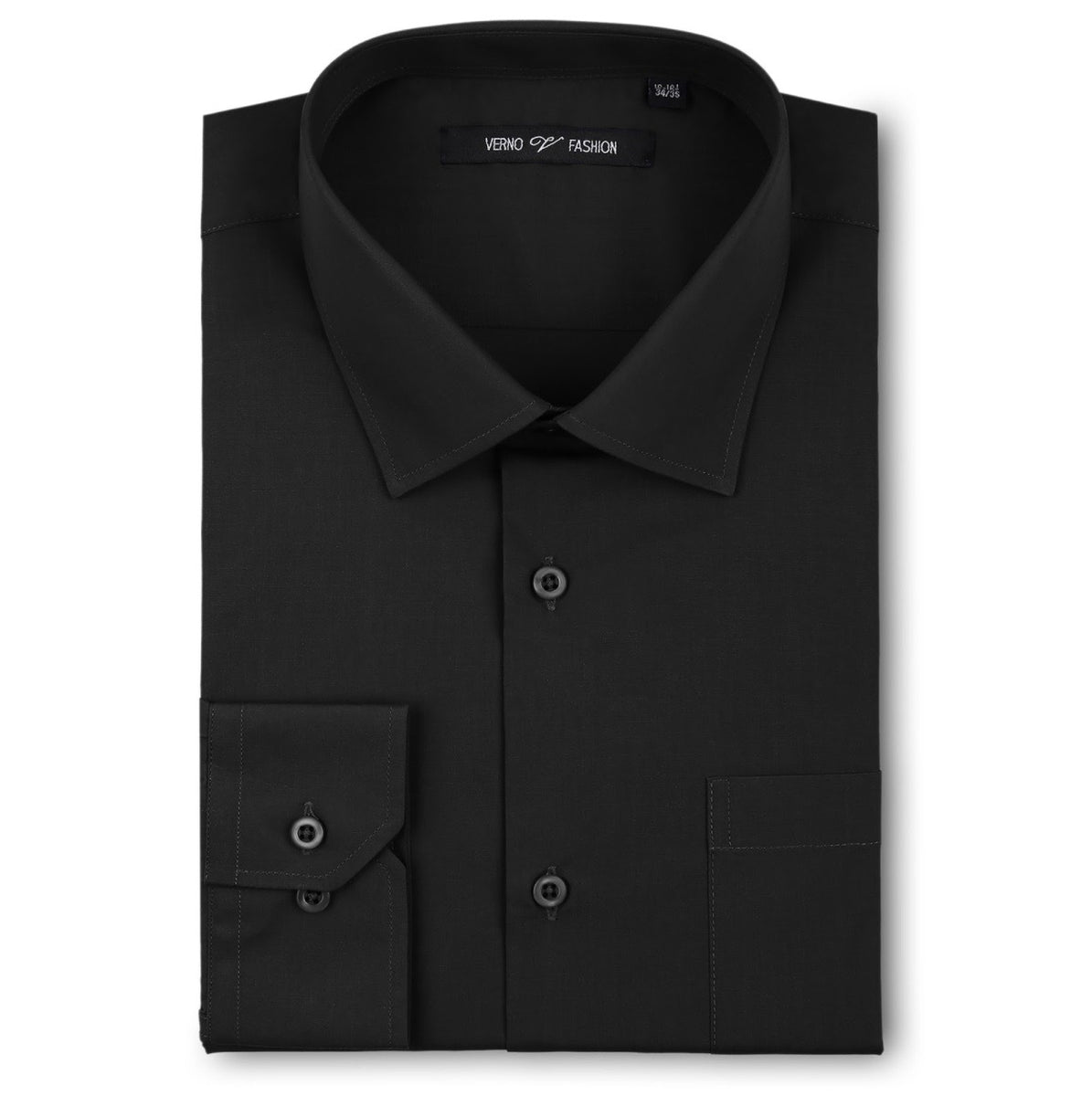 Men's Black Dress Shirt Slim Fit Verno Fashion – Moreno's Wear