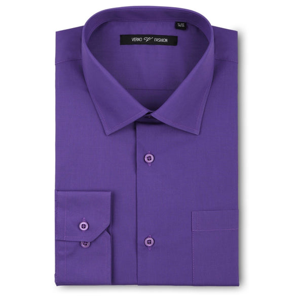 Men's Purple Dress Shirt Slim Fit Verno Fashion