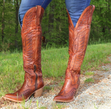 Corral Cognac Embroidery Tall Top Boots E1507