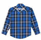 Wrangler Boy's Logo Long Sleeve Shirt Blue