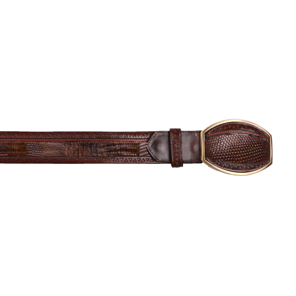 Original Lizard Teju Skin Western Style Belt Black