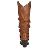 Cuadra Engraved Honey Leather Tall Boot