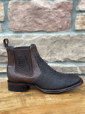 Men's Los Altos Python Suede Brown Wide Square Toe Ankle Boots