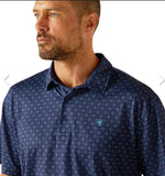 Men’s Ariat Blue Depth 360 Airflow Short Sleeve Polo