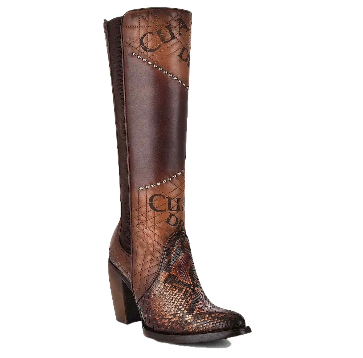 Cuadra Genuine Python Brown Leather Boot with Laser Engraved  display picture 3