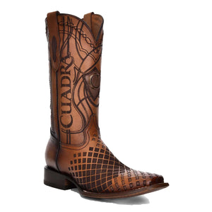 Cuadra Engraved Honey Leather Western Boots
