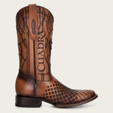 Cuadra Engraved Honey Leather Western Boots