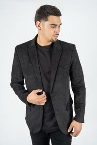 Men’s Platini Black Faux Suede Blazer