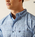 Men’s Ariat Blue Team Vaughn Fitted Shirt