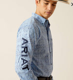 Men’s Ariat Blue Team Vaughn Fitted Shirt