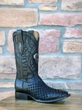 Men's Cuadra Engraved Black Leather Western Boots CU676