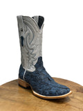 Men's Tanner Mark Monster Fish Sky Blue Wide Square Toe Boots