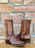 Cuadra Maple Laser & Woven Narrow Square Toe Boots