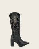 Women's Cuadra Black Python Pointed Toe Boots CU869