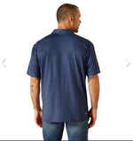 Men’s Ariat Blue Depth 360 Airflow Short Sleeve Polo