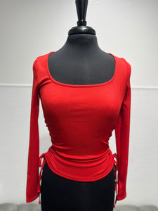 Maya Red Long Sleeve Top