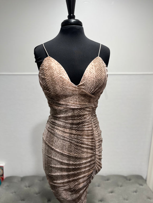 Valeria Blush Snake Print Dress
