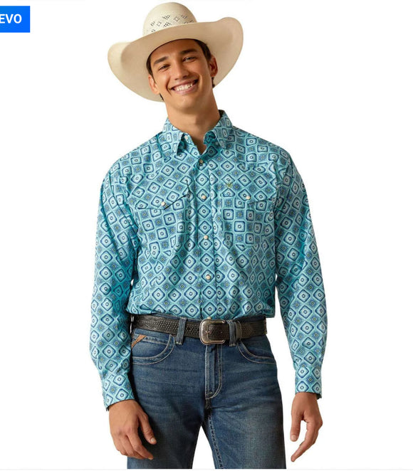 Men’s Ariat Turquoise Pearson Classic Fit Shirt