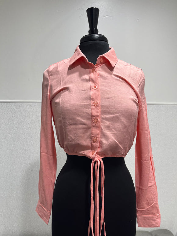 Dawnicia Pink Button Up Shirt