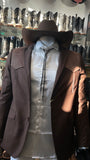 Men’s Platini Faux Suede Western Blazer Dark Brown