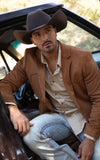Men’s Platini Double Button Faux- Suede Blazer