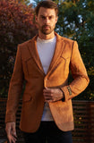 Men’s Platini Double Button Faux- Suede Blazer