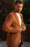Men’s Platini Double Button Faux- Suede Blazer