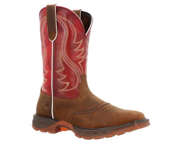Durango Rebel Men's 12" Pull On Brown Leather Square Toe Western Boot – DB4443