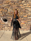 Mimi Fringe Dress Black